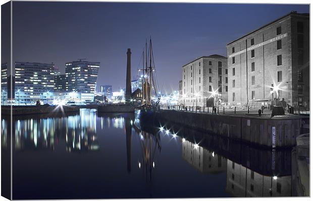 Canning Dock Night Canvas Print by Paul Madden