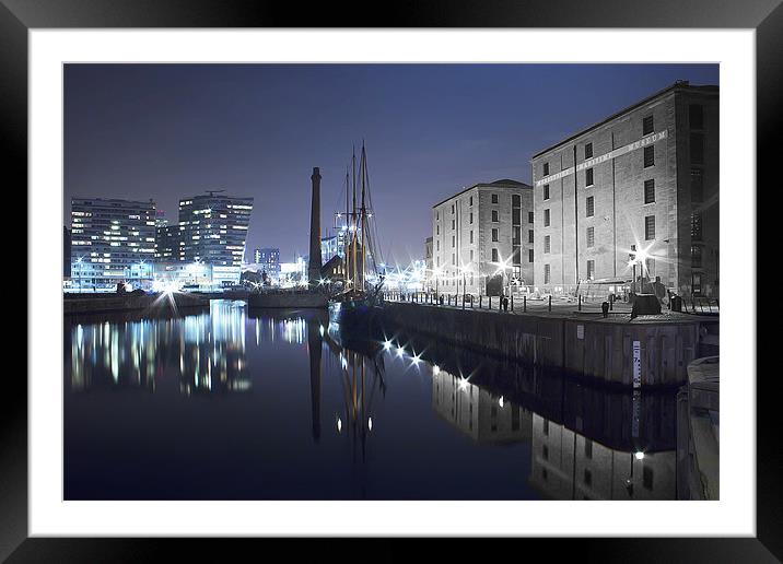 Canning Dock Night Framed Mounted Print by Paul Madden