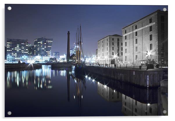 Canning Dock Night Acrylic by Paul Madden
