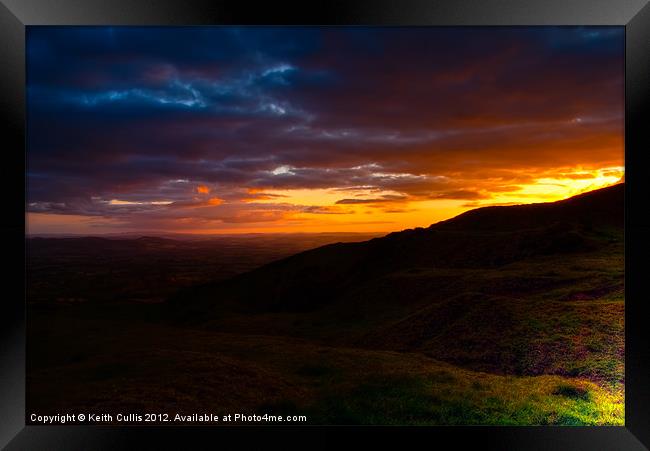 Sunset On Clee Hill Framed Print by Keith Cullis