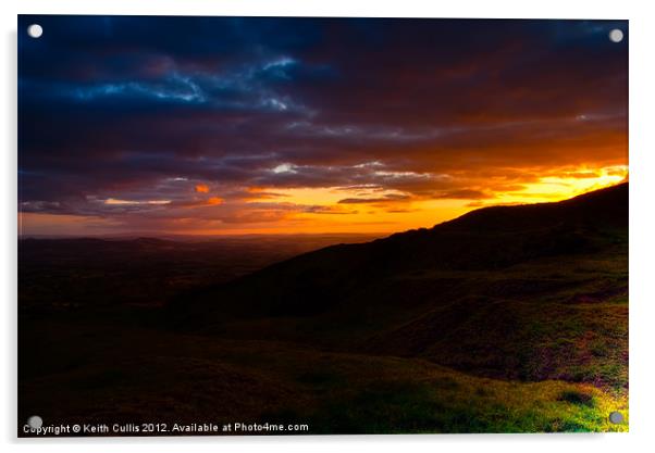 Sunset On Clee Hill Acrylic by Keith Cullis