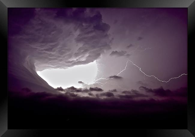 Lightning Thunderstorm Framed Print by mark humpage