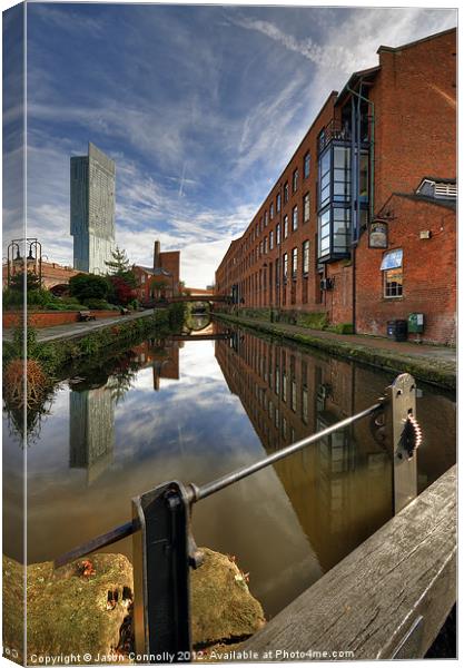 Rochdale Canal, Manchester Canvas Print by Jason Connolly