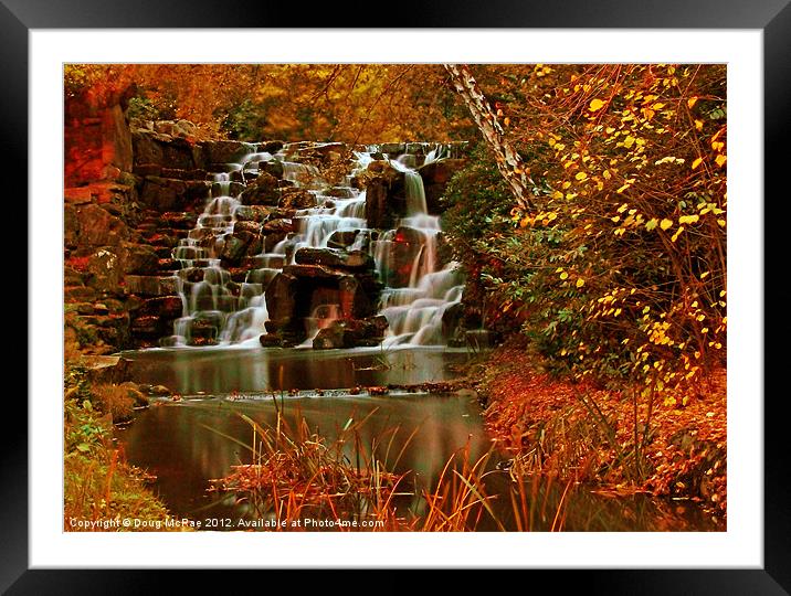 Autumn cascade Framed Mounted Print by Doug McRae