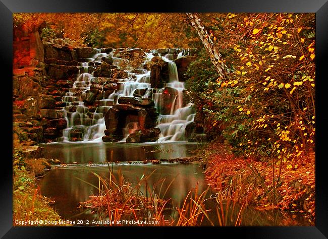 Autumn cascade Framed Print by Doug McRae