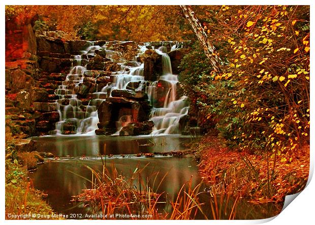 Autumn cascade Print by Doug McRae