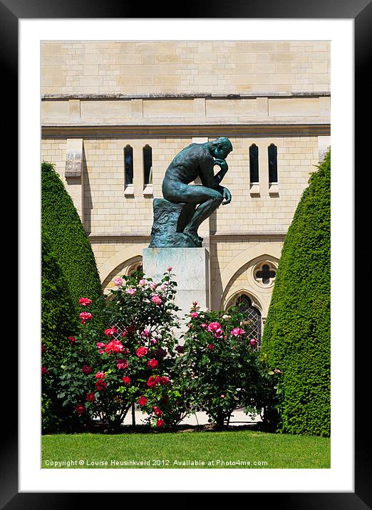 The Thinker by Auguste Rodin Framed Mounted Print by Louise Heusinkveld