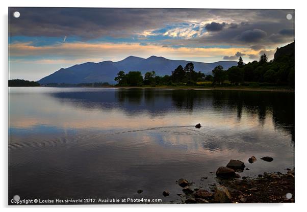 Skiddaw and Derwentwater from Kettlewell Acrylic by Louise Heusinkveld