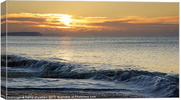 Wave and a sunrise Canvas Print by Phil Wareham