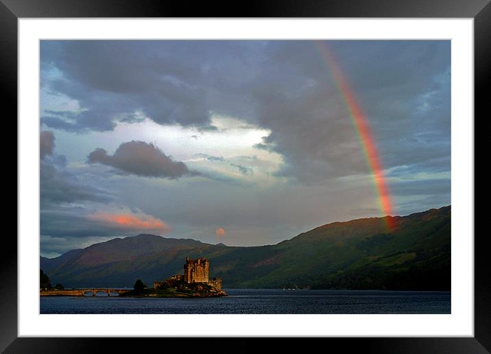 Rainbow over Eilean Donan Framed Mounted Print by Thomas Schaeffer