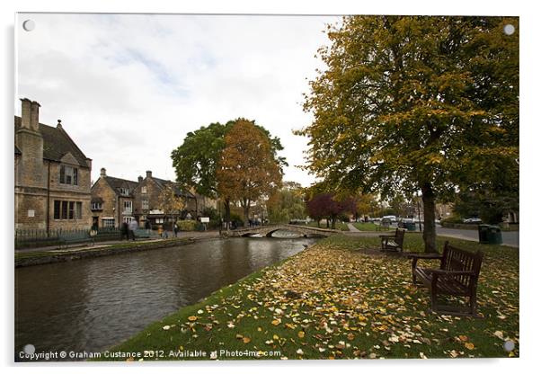 Bourton on the Water, Cotswolds Acrylic by Graham Custance