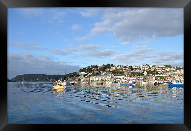 Salcombe from the river Framed Print by Malcolm Snook