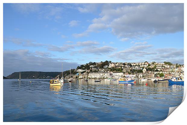Salcombe from the river Print by Malcolm Snook
