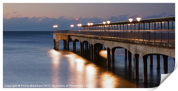 Lights on the pier Print by Phil Wareham