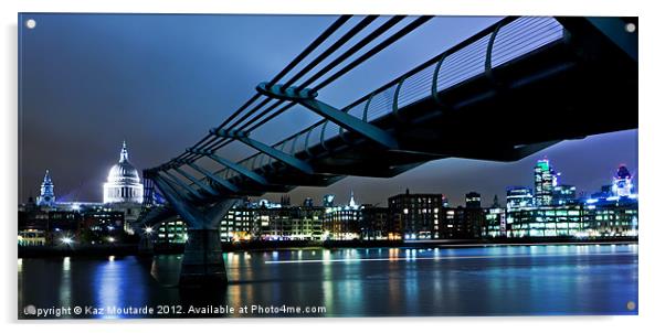 Millennium Bridge at Night Acrylic by Kaz Moutarde