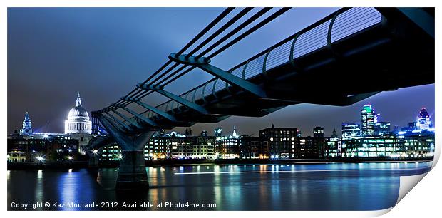 Millennium Bridge at Night Print by Kaz Moutarde