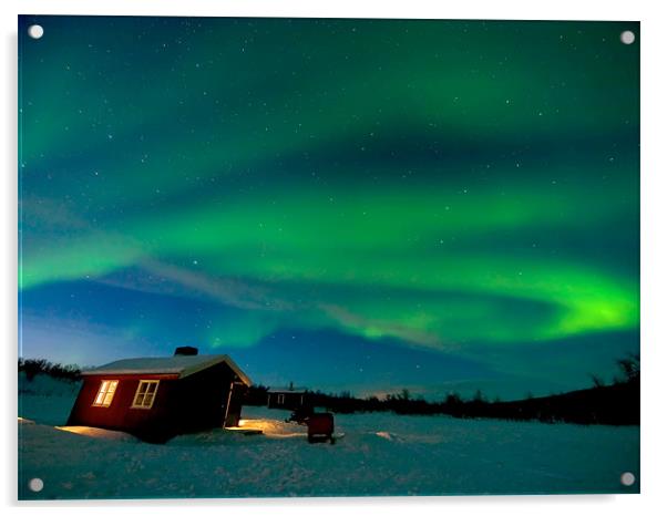 Swirling Aurora Northern Lights Acrylic by mark humpage
