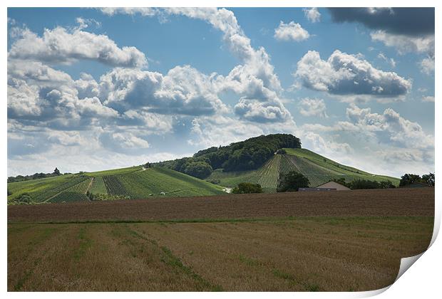 Wine hills of Germany Print by Ian Middleton