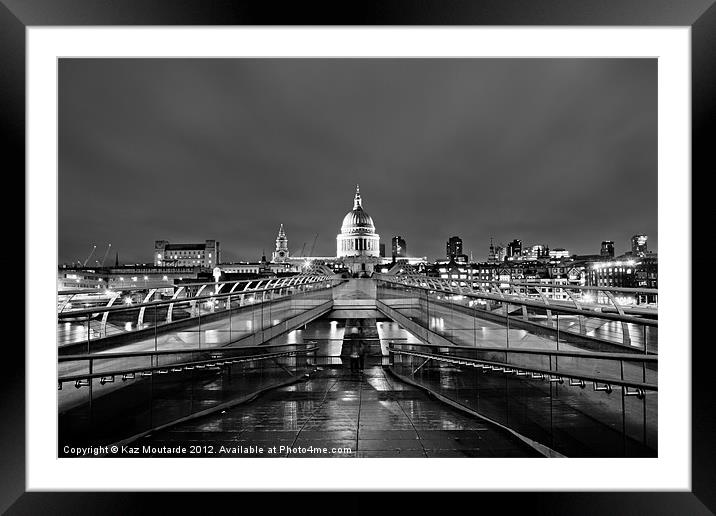 St Paul's Cathedral at Night Framed Mounted Print by Kaz Moutarde