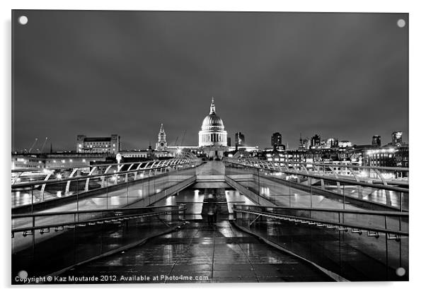 St Paul's Cathedral at Night Acrylic by Kaz Moutarde