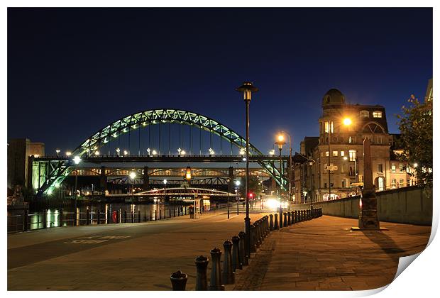 Newcastle quayside Print by Kevin Tate