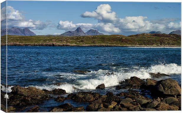 Sea and Mountains at Achnahaird Canvas Print by Jacqi Elmslie
