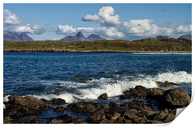 Sea and Mountains at Achnahaird Print by Jacqi Elmslie