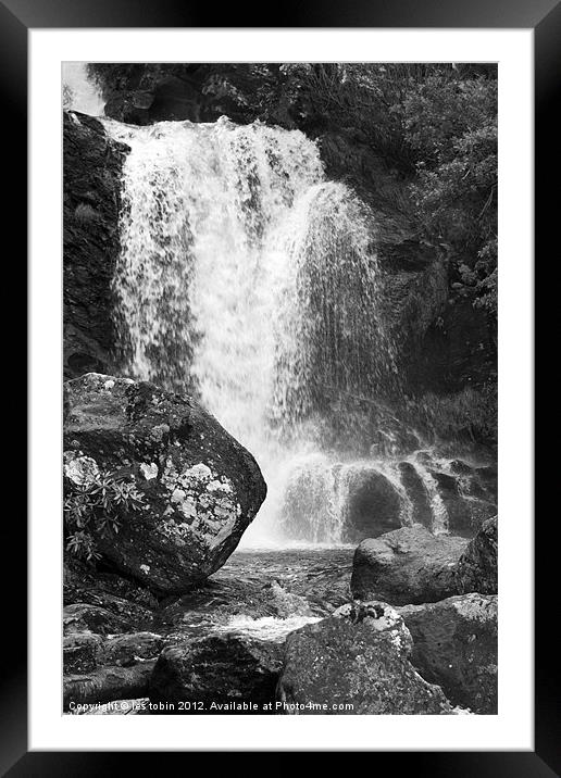 Arklet Falls Framed Mounted Print by les tobin