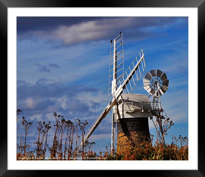 St Benets Drainage Mill, Norfolk Framed Mounted Print by Louise Heusinkveld