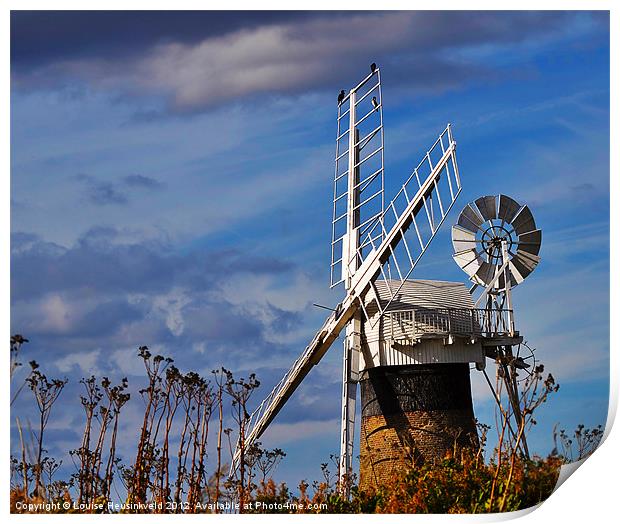 St Benets Drainage Mill, Norfolk Print by Louise Heusinkveld