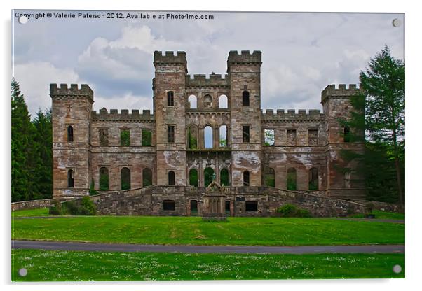 Loudoun Castle Ruin Acrylic by Valerie Paterson