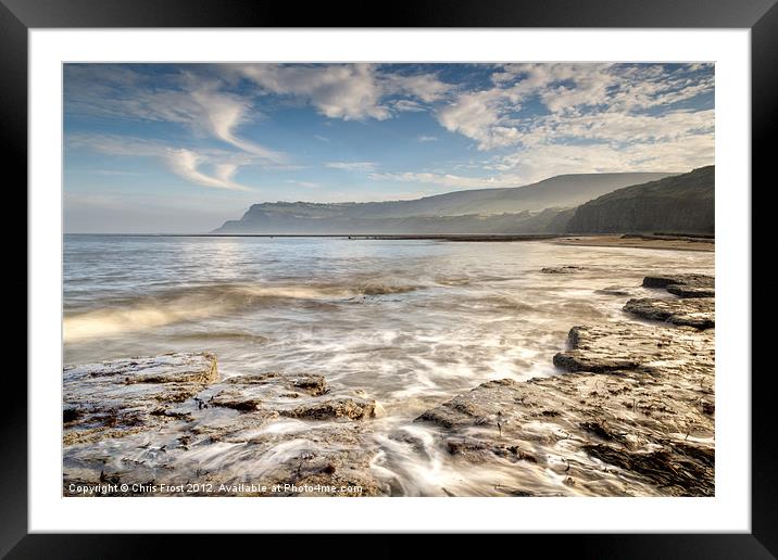 Robin Hoods Bay Breakers Framed Mounted Print by Chris Frost