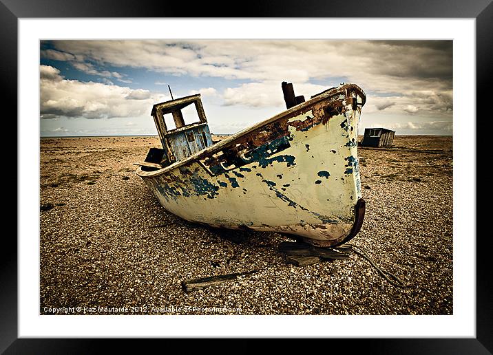 Derelict Fishing Boat Framed Mounted Print by Kaz Moutarde