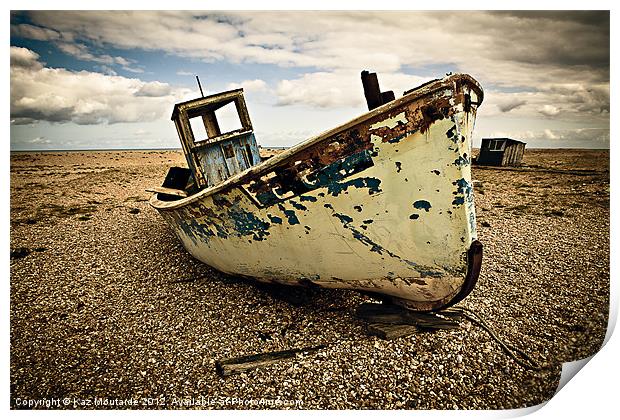 Derelict Fishing Boat Print by Kaz Moutarde