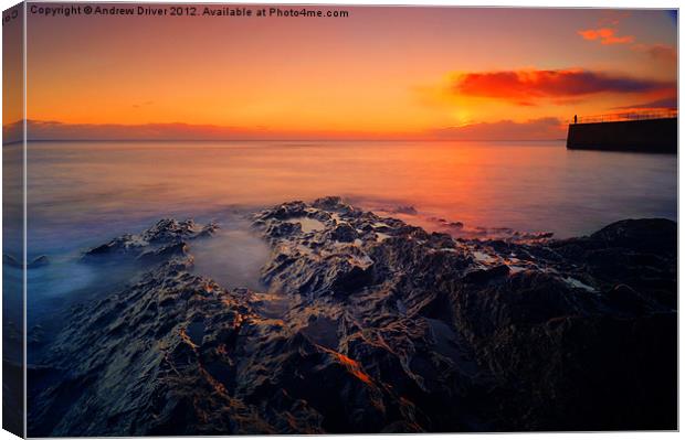 Rock pool sunset Canvas Print by Andrew Driver