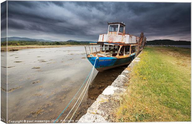 Loch Etive Old Boat Canvas Print by Paul Messenger