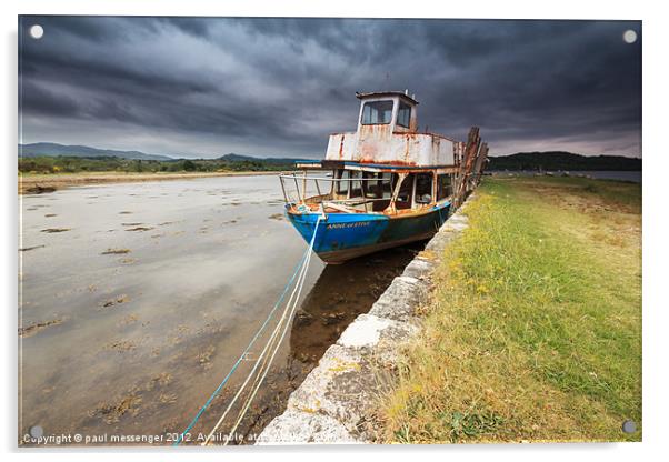 Loch Etive Old Boat Acrylic by Paul Messenger