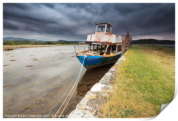 Loch Etive Old Boat Print by Paul Messenger