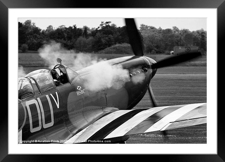 Spitfire start up Framed Mounted Print by Oxon Images