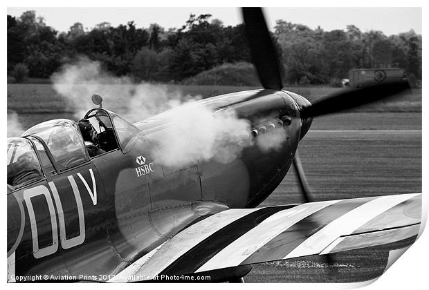 Spitfire start up Print by Oxon Images