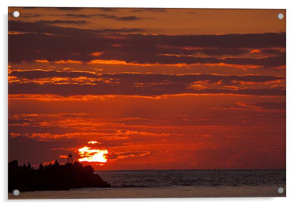 North sea sunset Acrylic by Thomas Schaeffer