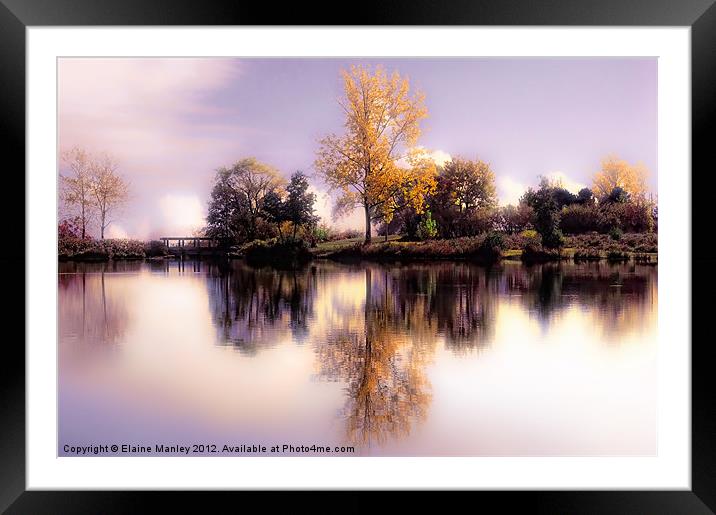 Autumn Pond Framed Mounted Print by Elaine Manley