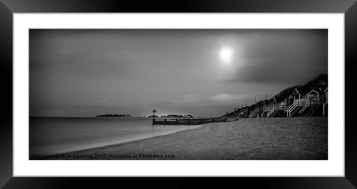 Calm Shores in Black and white Framed Mounted Print by Mark Bunning