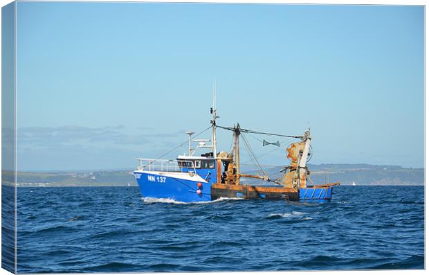 Trawler in the English Channel Canvas Print by Malcolm Snook