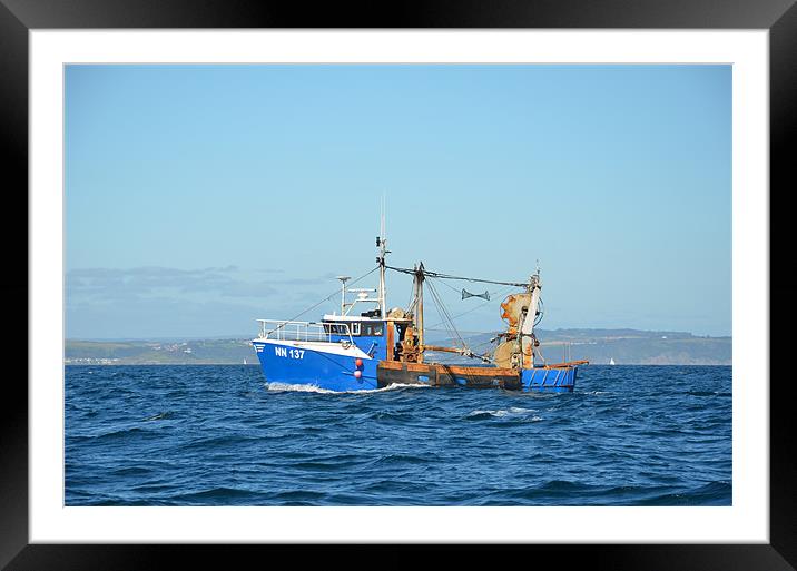 Trawler in the English Channel Framed Mounted Print by Malcolm Snook