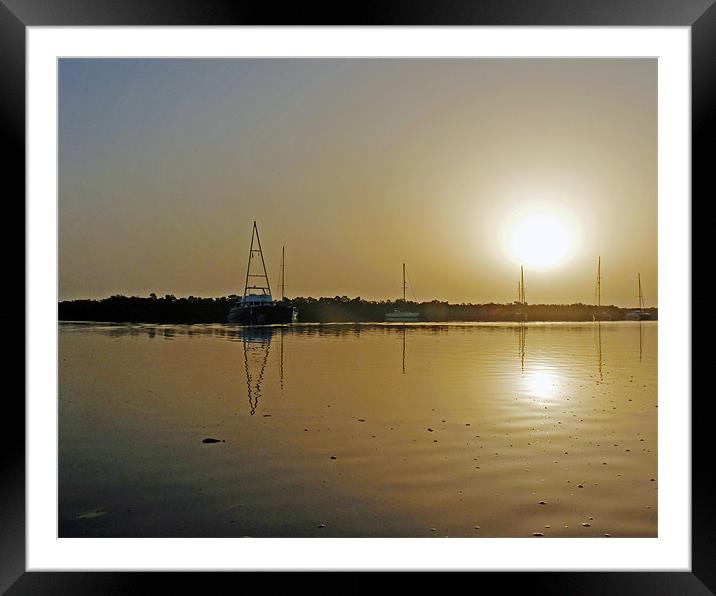 Sunset in The Gambia Framed Mounted Print by Tony Murtagh