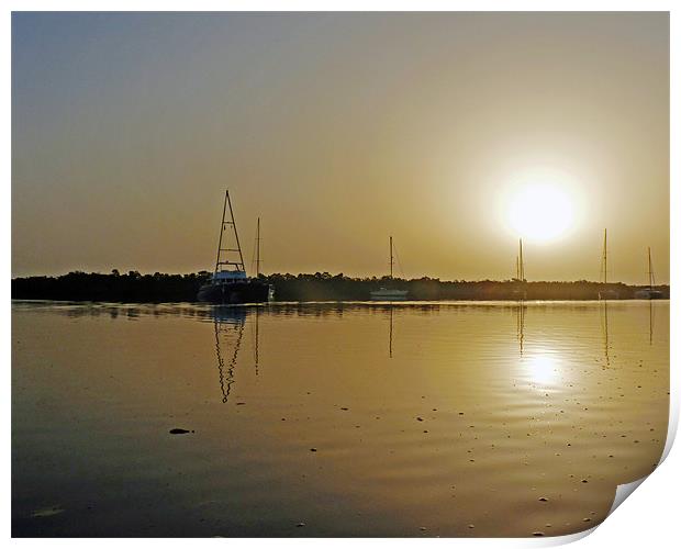 Sunset in The Gambia Print by Tony Murtagh