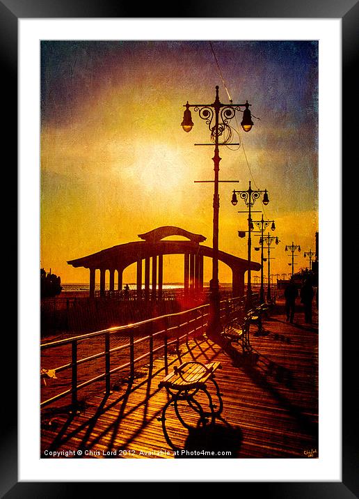 Boardwalk Sunset Framed Mounted Print by Chris Lord