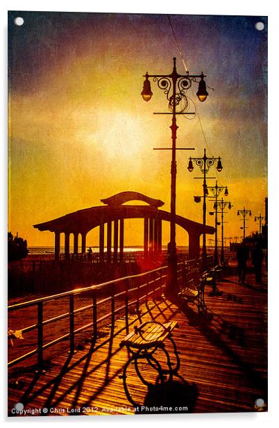 Boardwalk Sunset Acrylic by Chris Lord