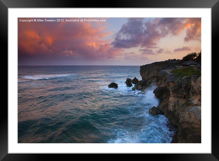 Makewehi Sunset Framed Mounted Print by Mike Dawson